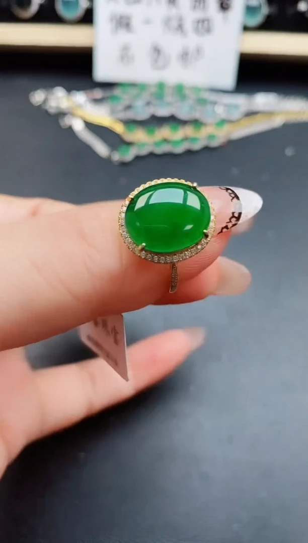 翡翠戒指银S925镶嵌321321