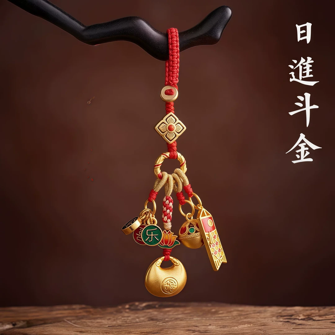 新款杭州正品旗开得胜钥匙扣福袋招财进宝吊坠平安喜乐包包挂饰
