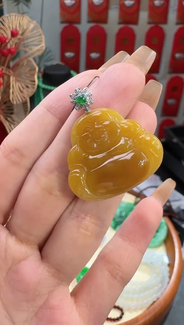 【闪购商品】翡翠颈饰18K金镶嵌挂件