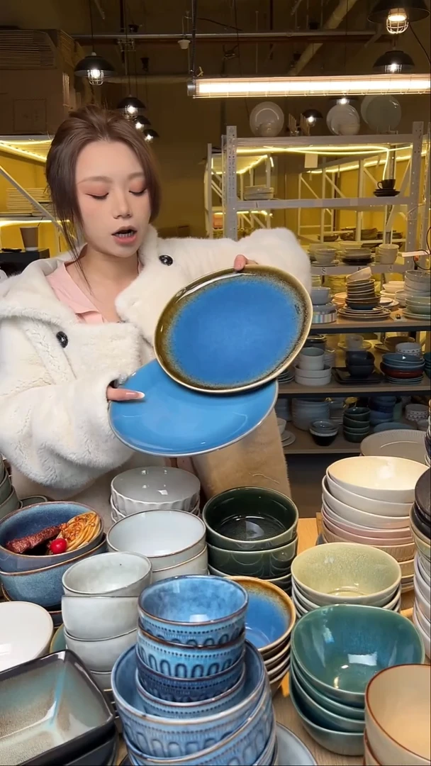 瓷11【瑕疵】外贸尾货窑变釉下彩