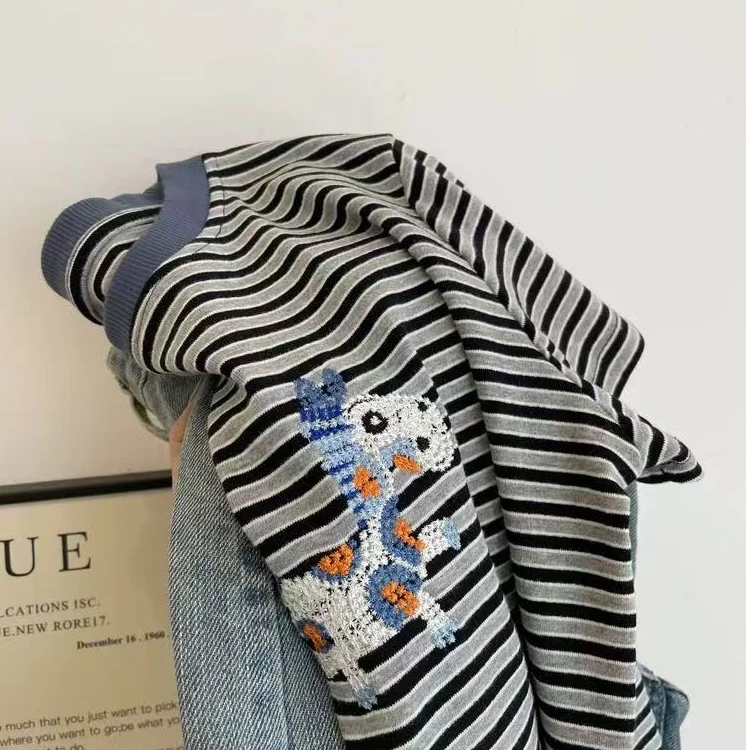 清仓福利 原单品质正肩减龄撞色条纹棉T短袖