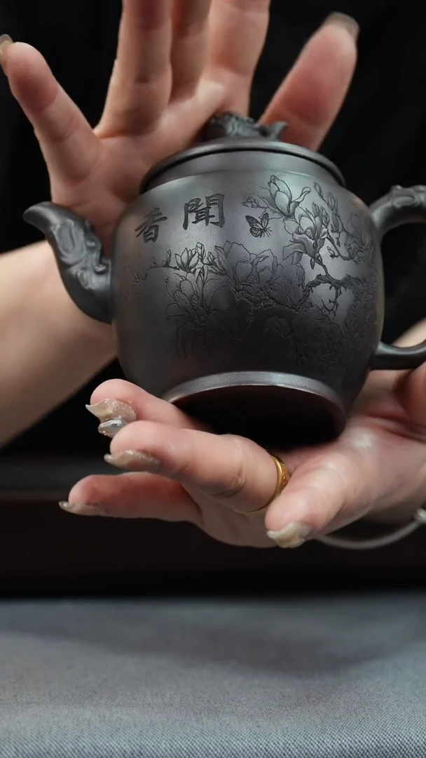 【闪购商品】紫砂茶壶铁血红砂 宫灯 刻绘