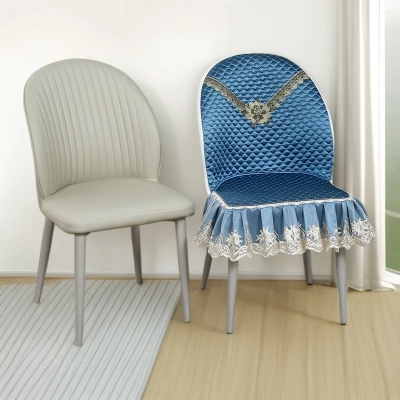 彩虹轻奢全包加棉加厚防滑弧形椅套罩四季通用款坐垫靠背凳子套垫