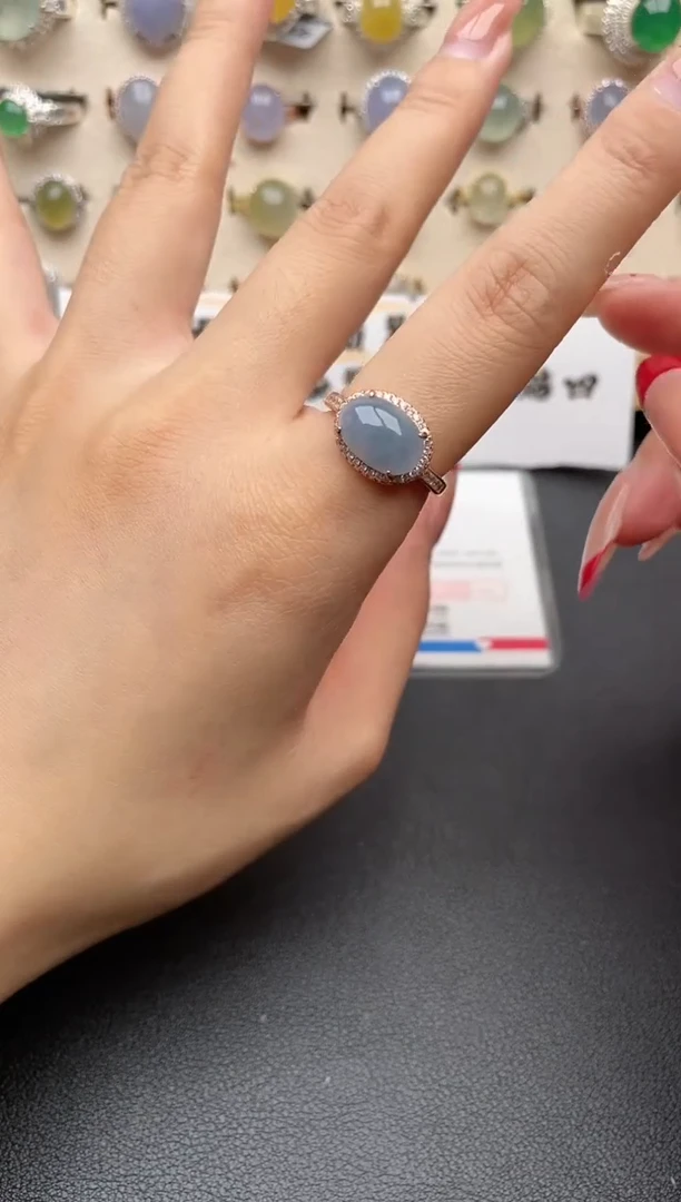 【闪购商品】翡翠戒指银S925镶嵌一物一证一礼盒