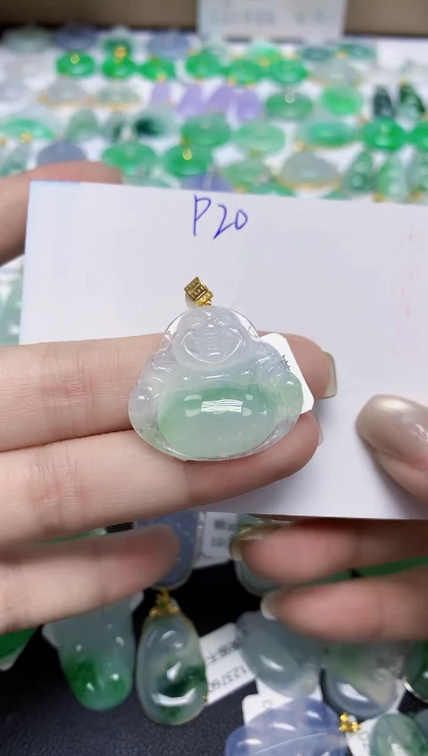 颈饰18K金镶嵌翡翠天然缅甸翡翠A货翡翠百元以上9元证书费自理