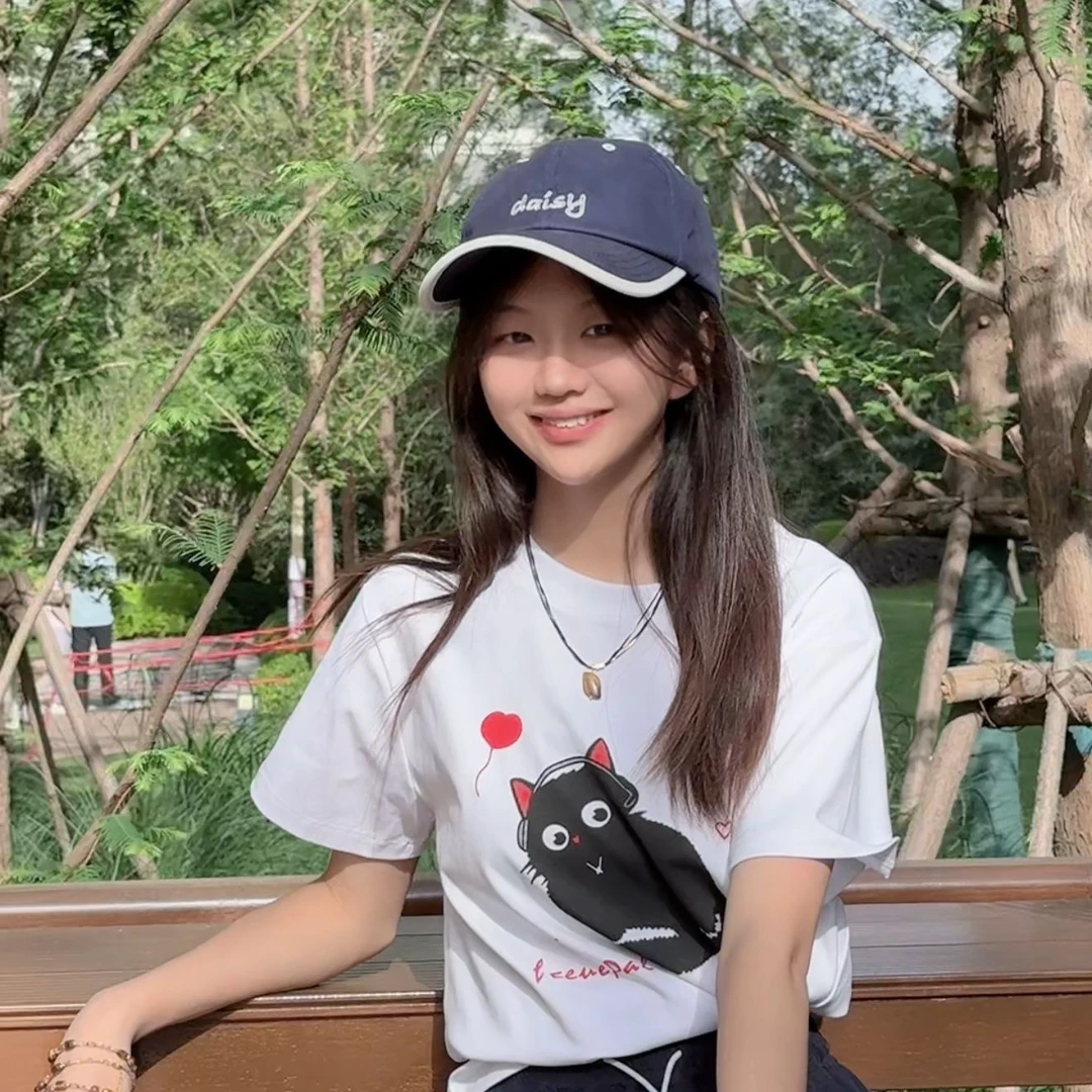 TTY青少年装 2025夏季时尚修身百搭环保印花短款圆领T恤279239