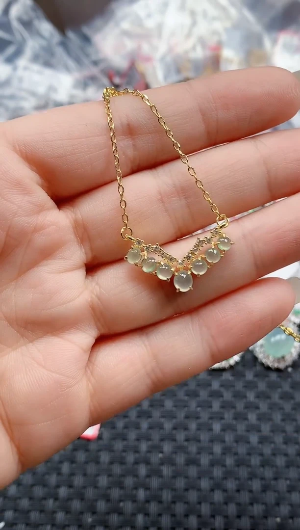 银S925镶嵌戒指翡翠天然A货缅甸翡翠