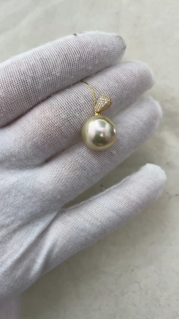 【闪购商品】海水珍珠吊坠(赠链)18K金镶嵌澳白吊坠13.8mm