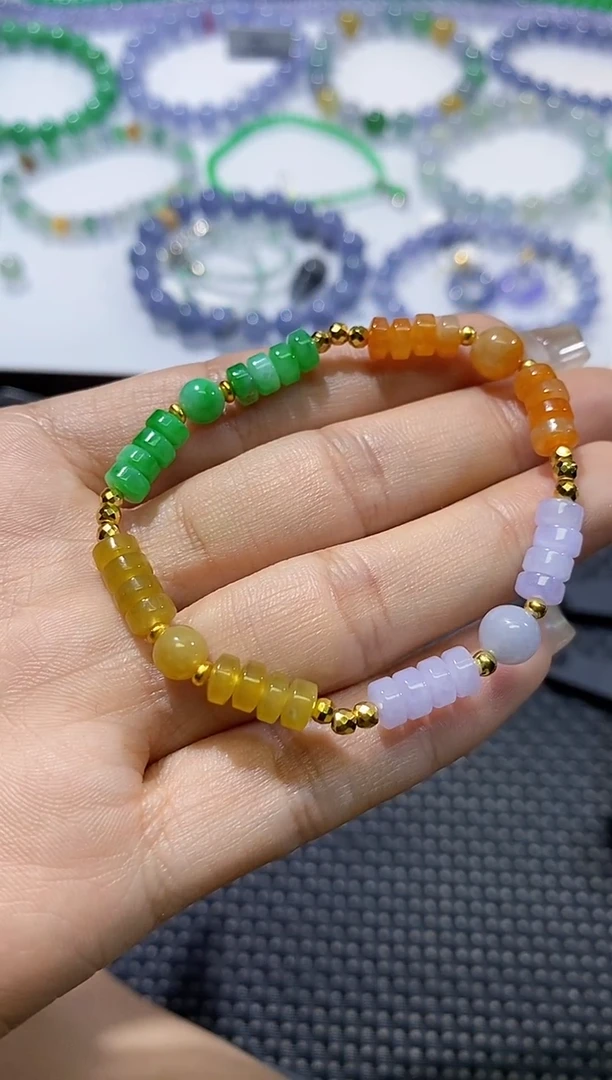 散珠翡翠卡5.4算盘珠银配件