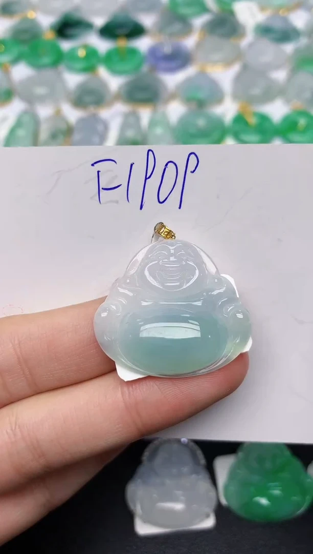 颈饰18K金镶嵌翡翠天然缅甸A货翡翠百元以上9元证书费自理