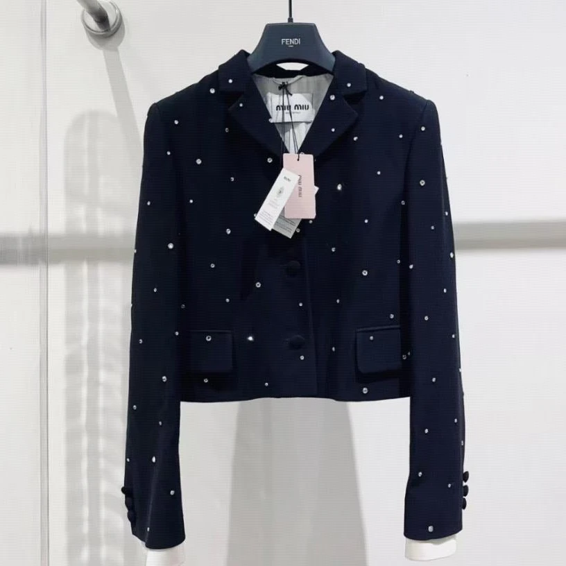 未使用 MIU MIU/缪缪 黑色满钻外套 黑色/38