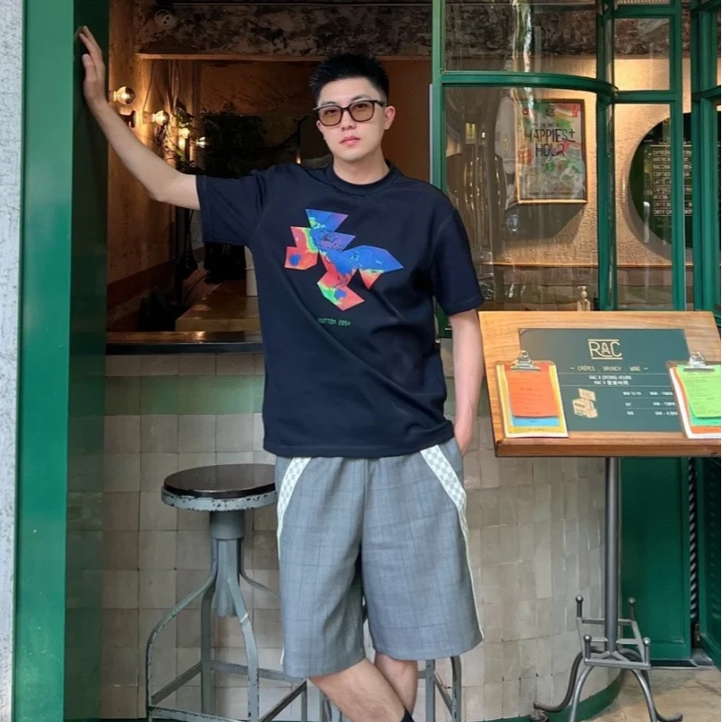 95新 LouisVuitton/路易威登 017236 热感印花战术小包圆领短袖