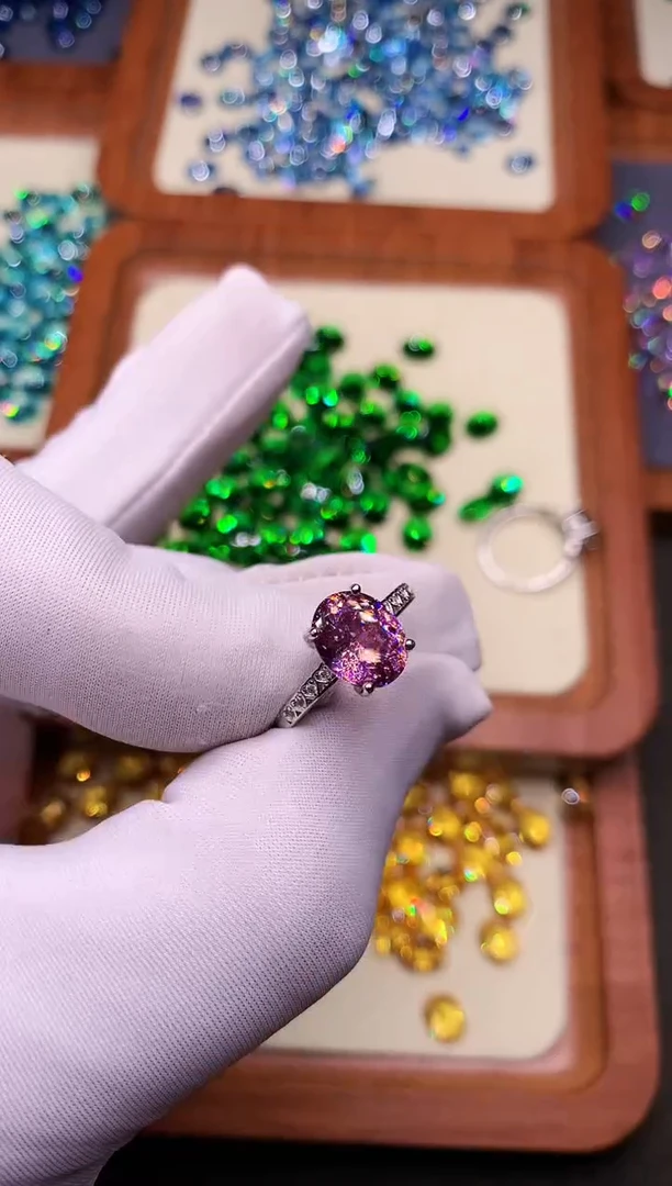 碧玺戒指银S925镶嵌········