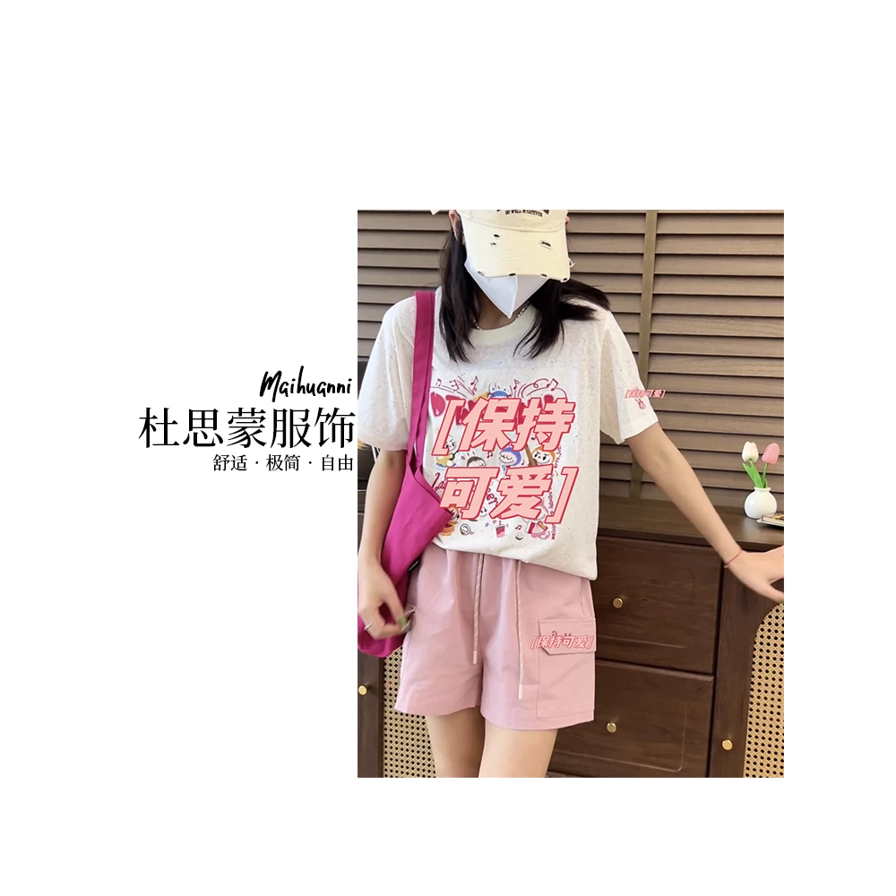（杜思蒙服饰）T680 -“宝藏衣橱”韩系卡通刺绣百搭运动休闲短袖T恤