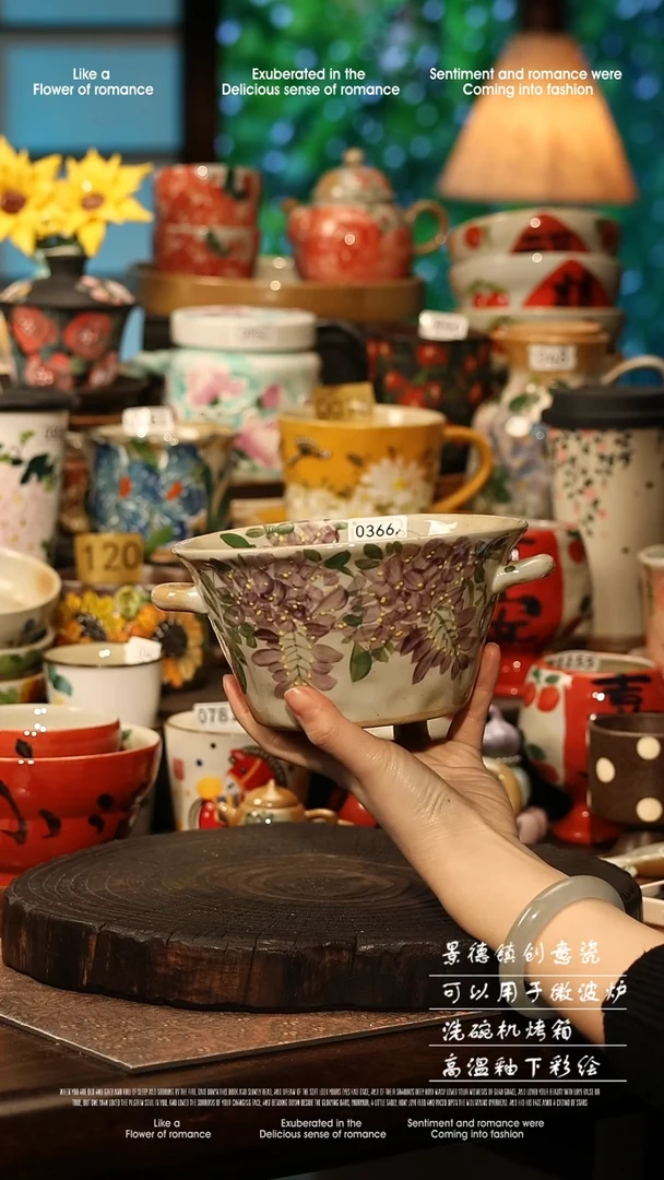 陶瓷景德镇高温釉下彩手工手绘款式@A0366@