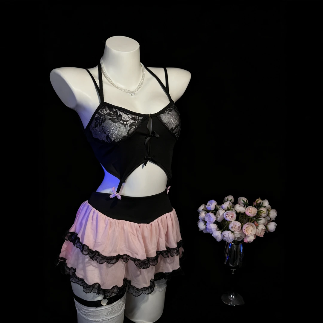 【梦魂不舍】指尖芭蕾！纯欲辣妹风氛围感修身套装