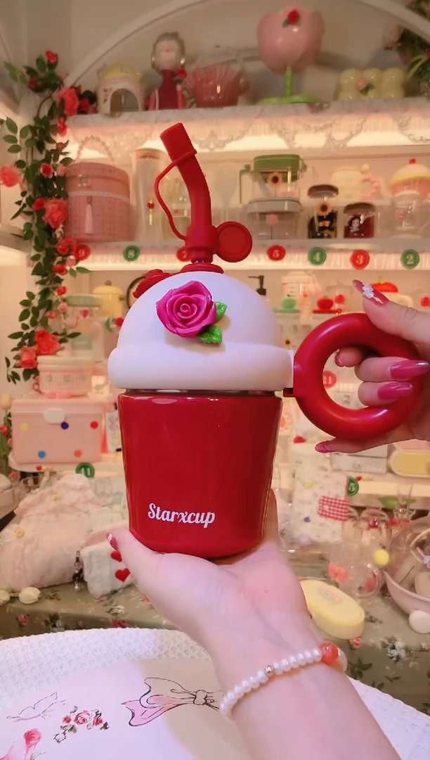 玫瑰花保温杯——手工制作品质好！