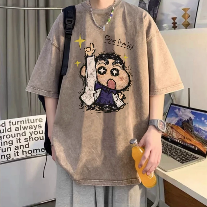 重磅纯棉欧货美式潮牌短袖t恤男设计感小众oversize宽松高街体恤