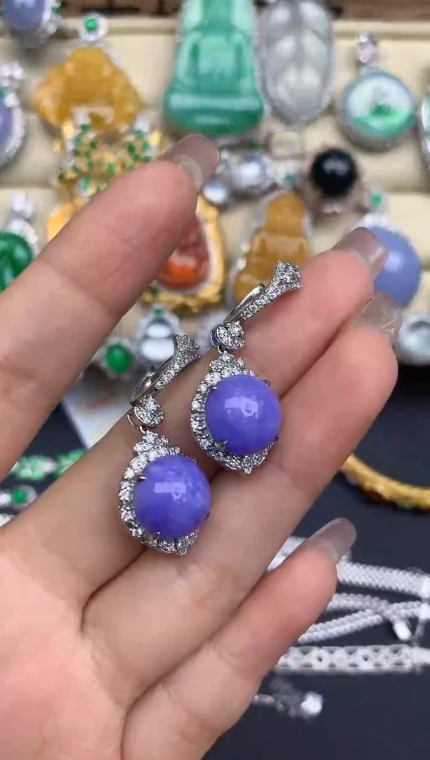 18K金镶嵌翡翠耳饰404-中国好珍宝