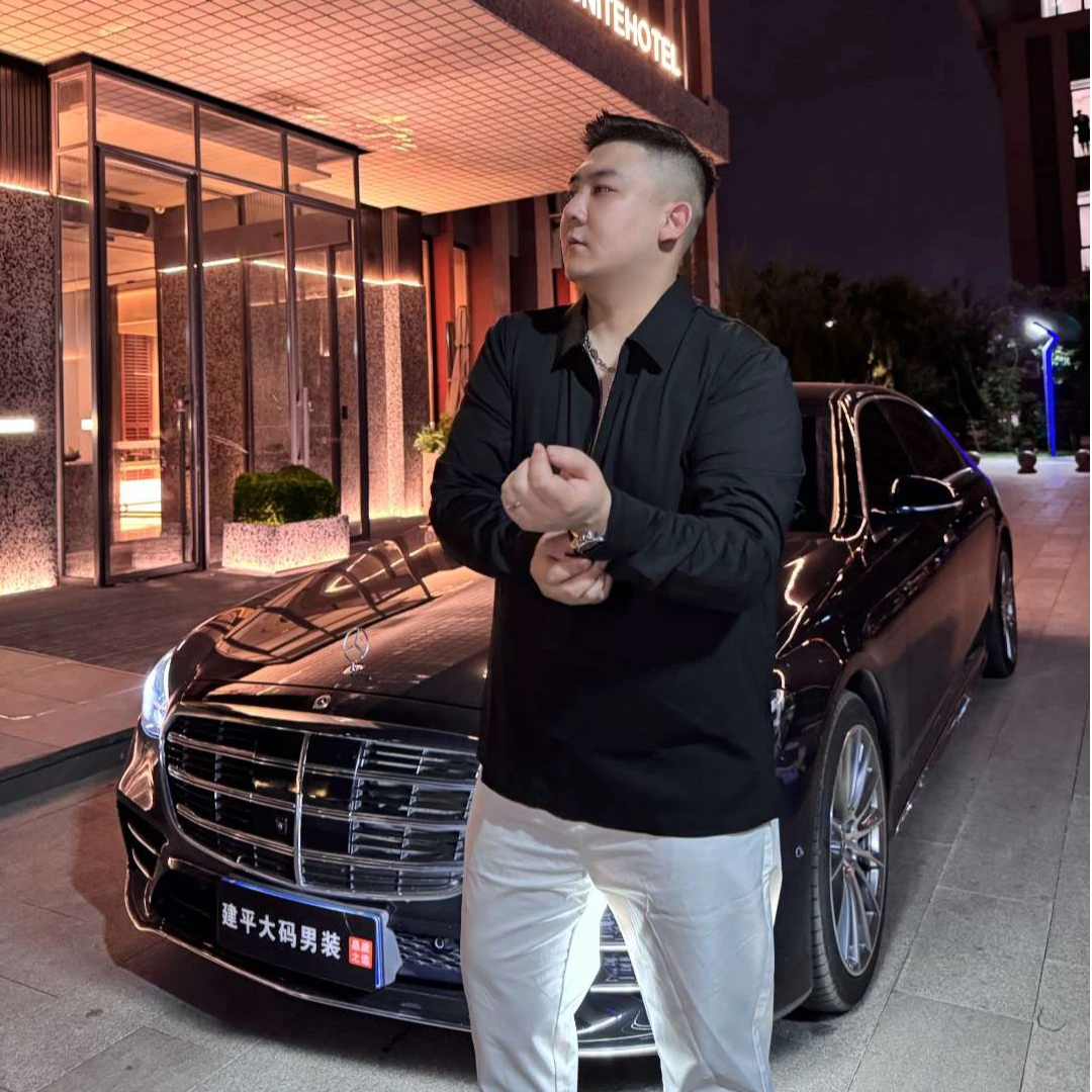 【建平轻熟潮流推荐】大码男士秋冬新款休闲老钱风行政拉链衬衫外套