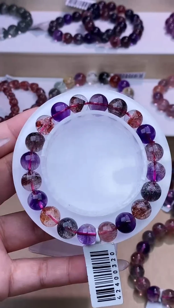 水晶手链未镶嵌黑加仑超七9m+