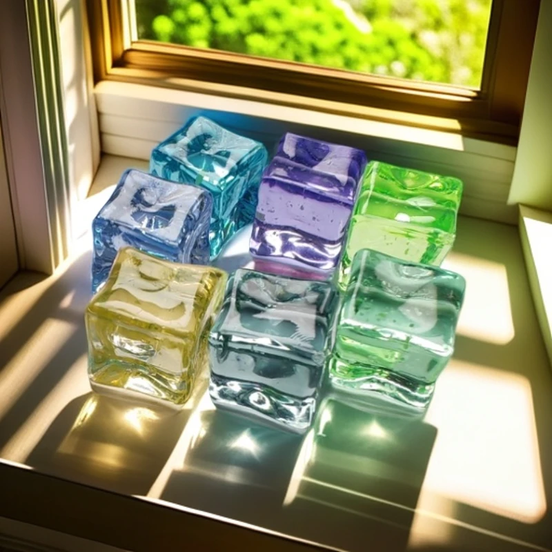 【缤纷马卡龙色系】夜光细闪星空冰块diy手工摆件轻奢透明家用创意