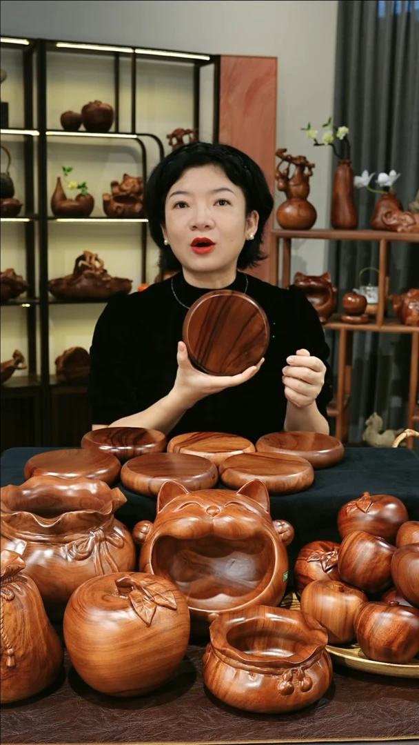 木MB061-2福鼓底座摆件大号微瑕随缘发其一153