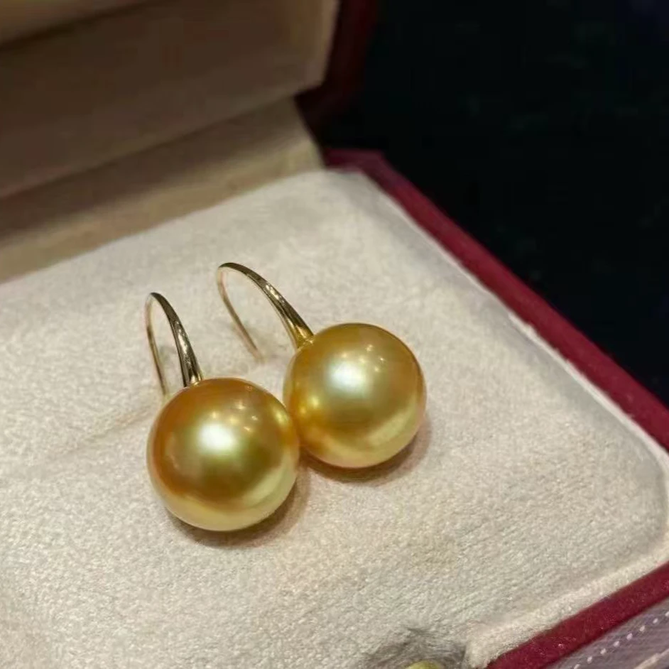 智润海水珍珠S925银高跟鞋 南洋金珠 正圆 无暇