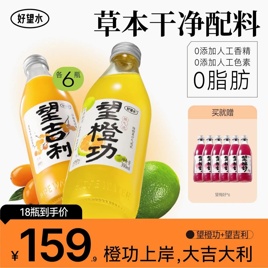 【橙功上岸,大吉大利】好望水望吉利望橙功气泡水植物拼配端午