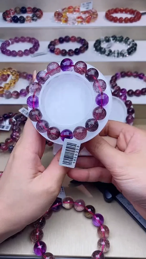 未镶嵌手链水晶黑加仑超七单圈12m+