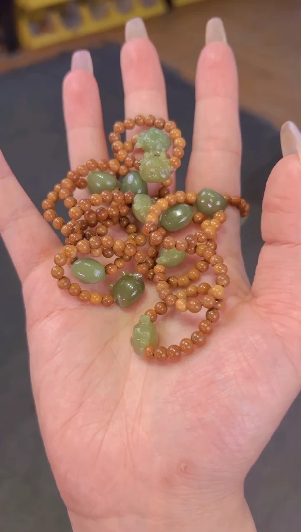 【闪购商品】和田玉（糖玉）颈饰未镶嵌   库克和田碧玉小龙人戒指