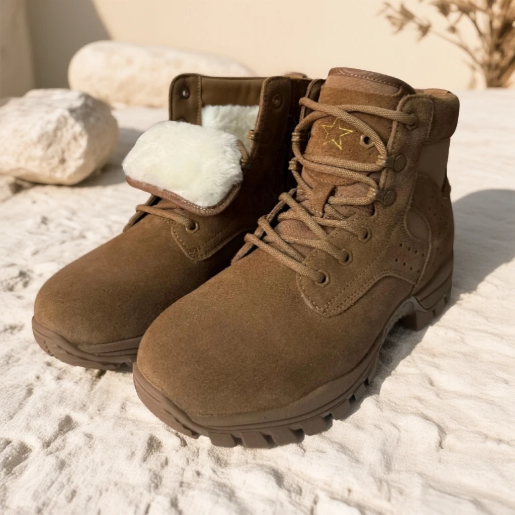 Jinho/金猴羊皮毛一体中帮保暖冬季小黄靴QT8011B-1