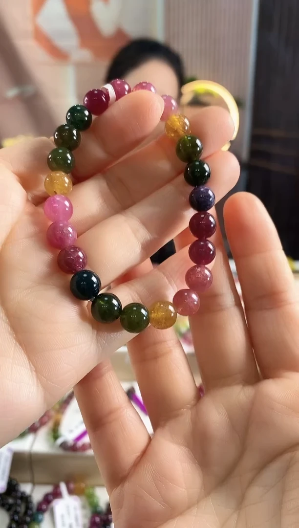 未镶嵌手链碧玺G2290单圈颜色微差发1