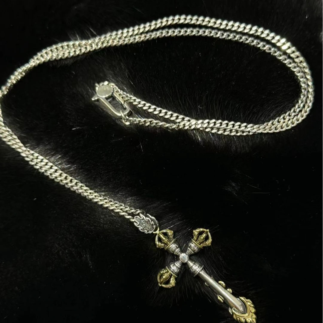 坠链均925银 自主 银饰 十字架带链子吊坠