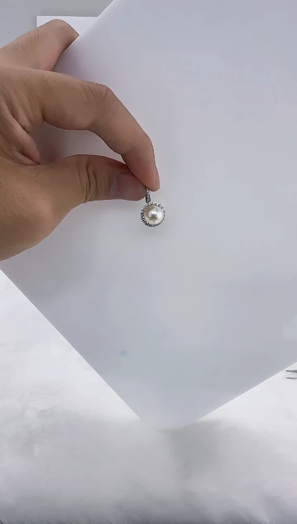 银S925镶嵌淡水珍珠DA珍珠吊坠9-10 b498