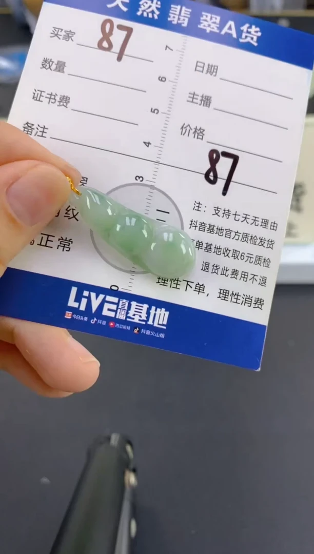 【闪购商品】翡翠颈饰18K金镶嵌天然A货翡翠