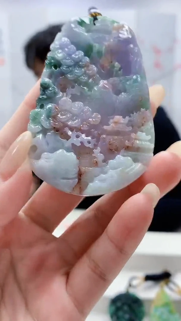 未镶嵌定制翡翠5060lr-毛货挂件50