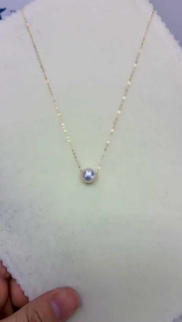 18K金镶嵌DA淡水珍珠路路通9-10 b311