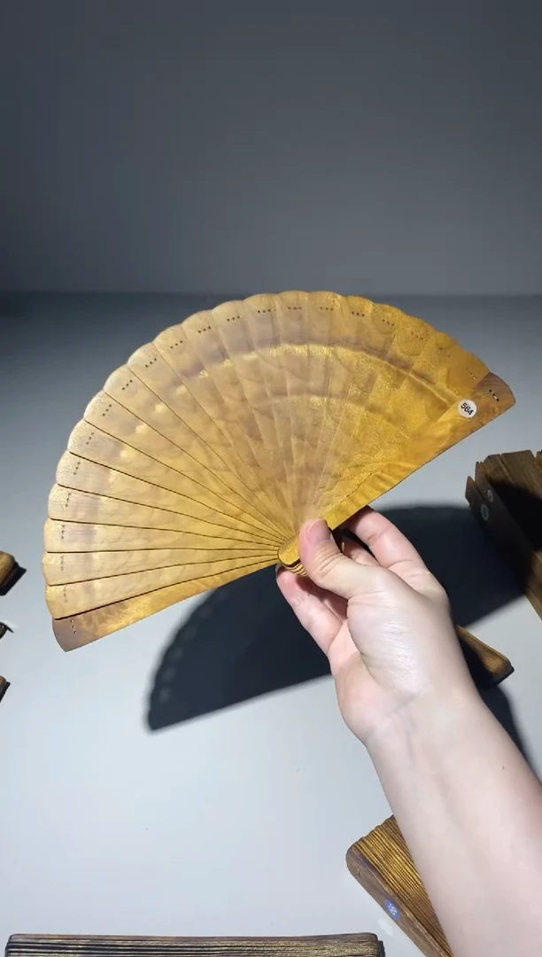 金丝楠16cm金丝楠木小叶桢楠扇564
