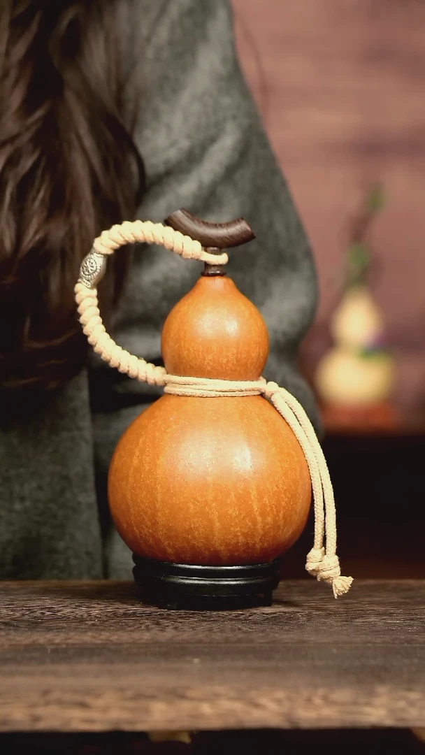 691号中药煮色  500ml左右 大漆葫芦水壶/酒壶 一物一拍