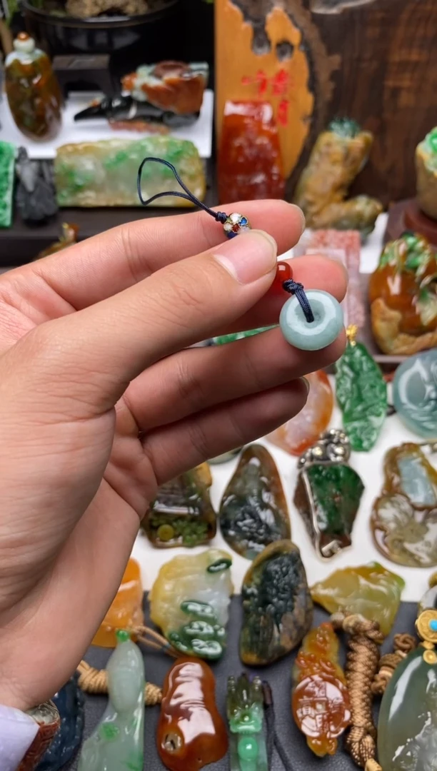 颈饰未镶嵌翡翠平安扣手机链