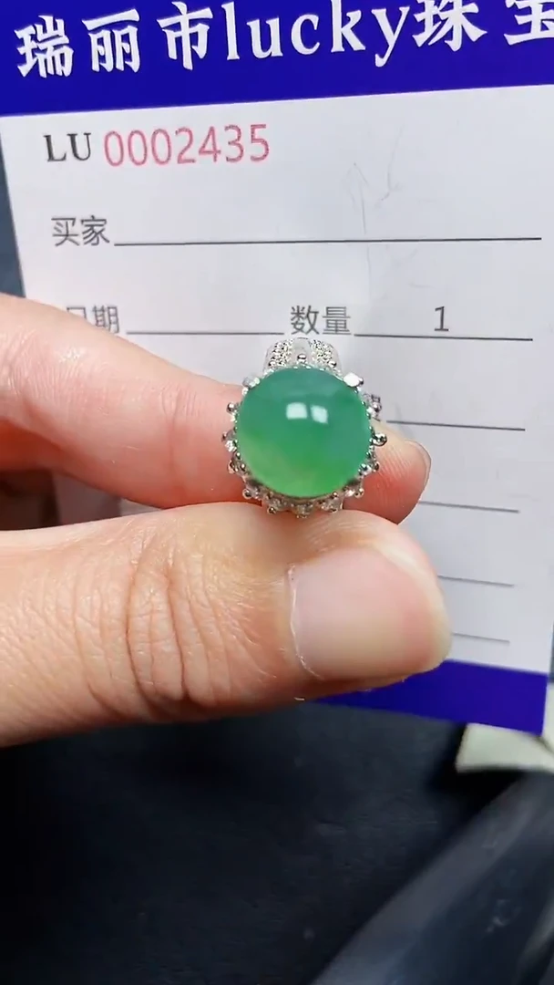 颈饰银S925镶嵌翡翠2435