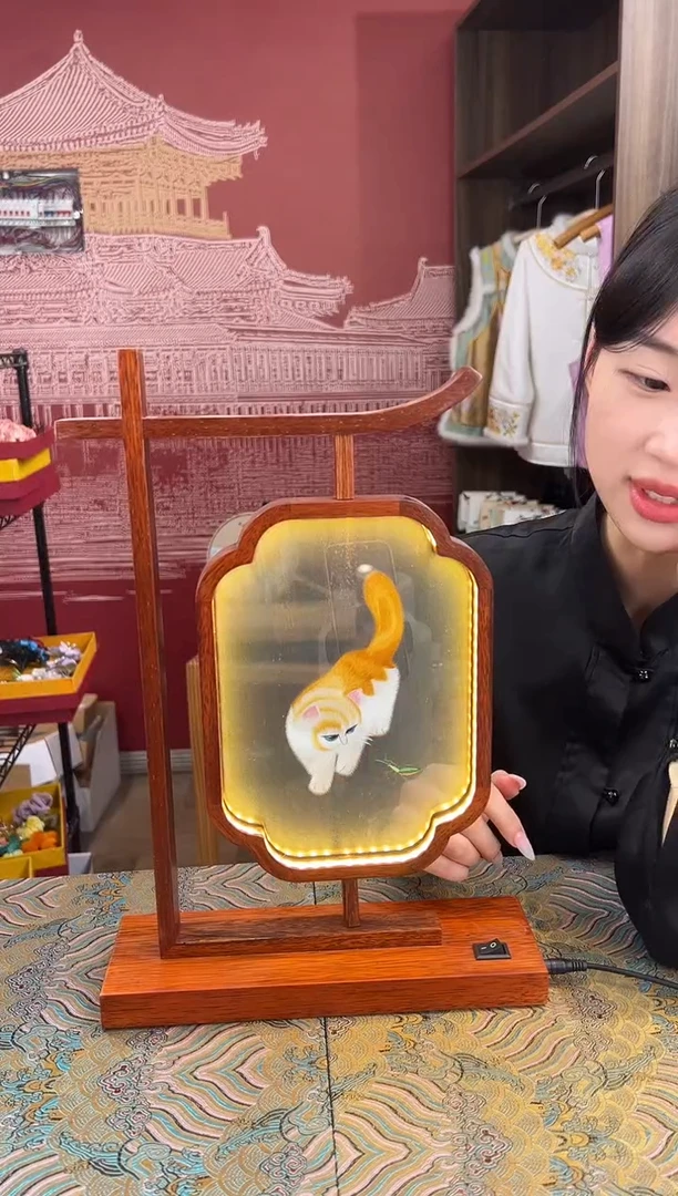 【闪购商品】刺绣非遗苏绣手工刺绣 双面绣台灯