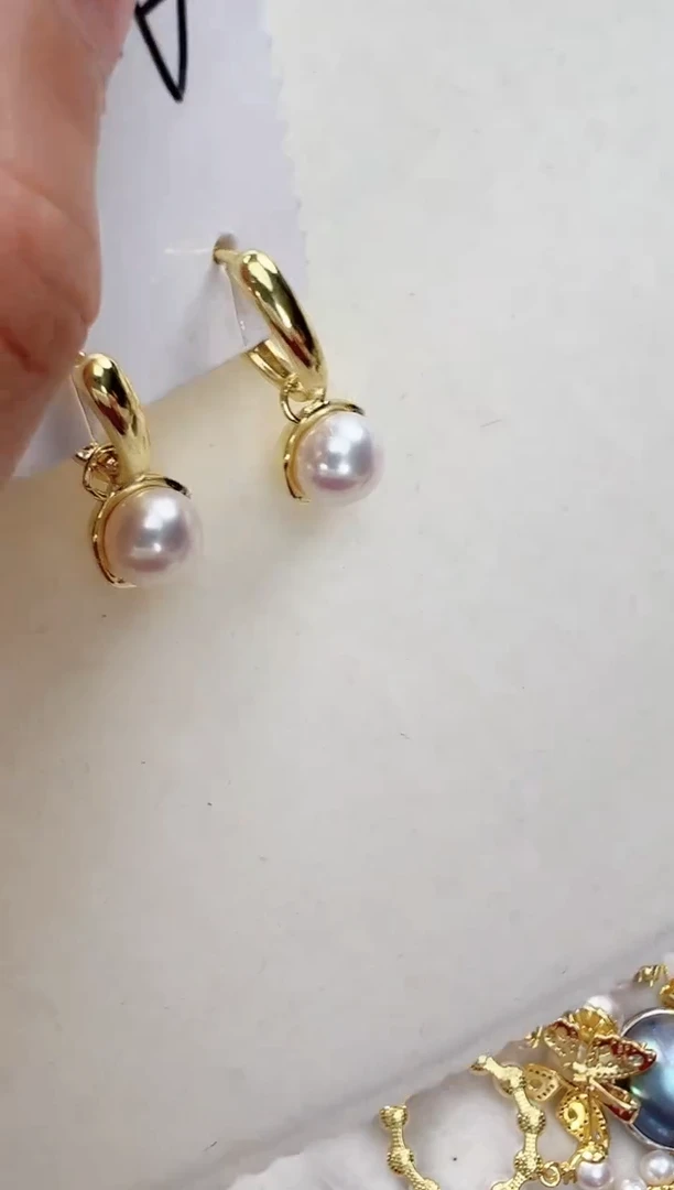 【闪购商品】淡水珍珠耳饰合金金色耳扣