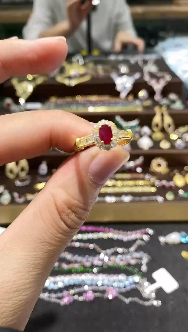 【闪购商品】红宝石戒指银S925镶嵌戒指