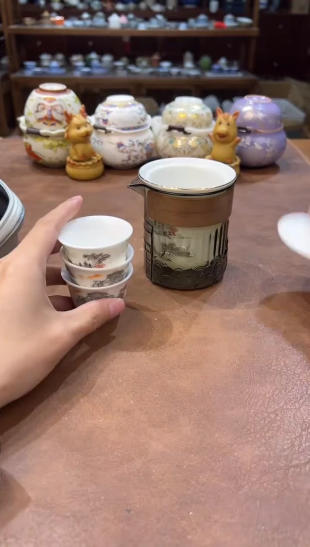 真的很便宜会开片的旅行茶具