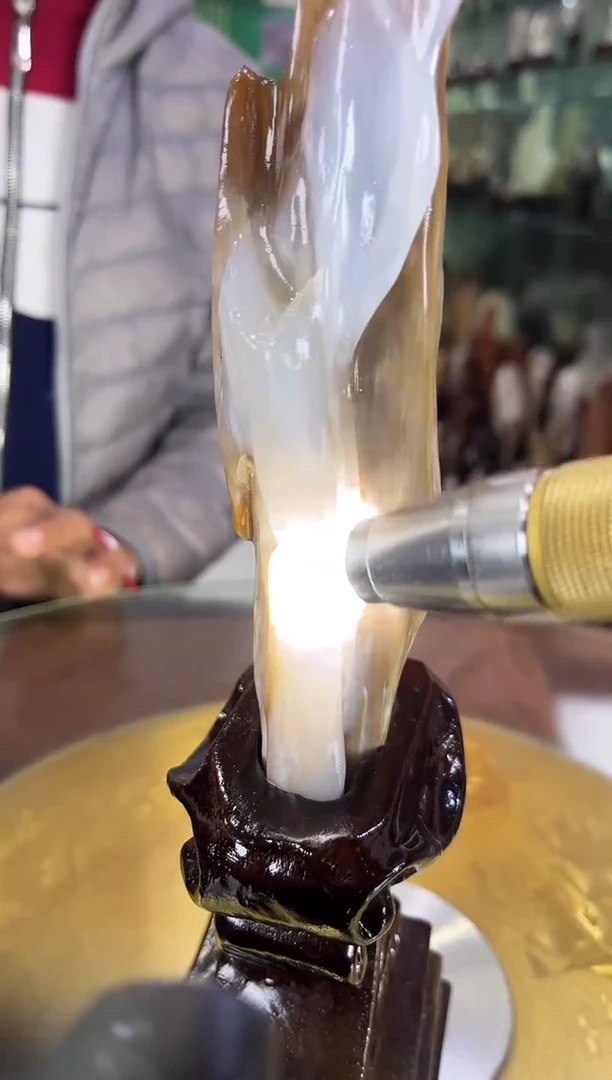缅甸天然树化玉精品摆件