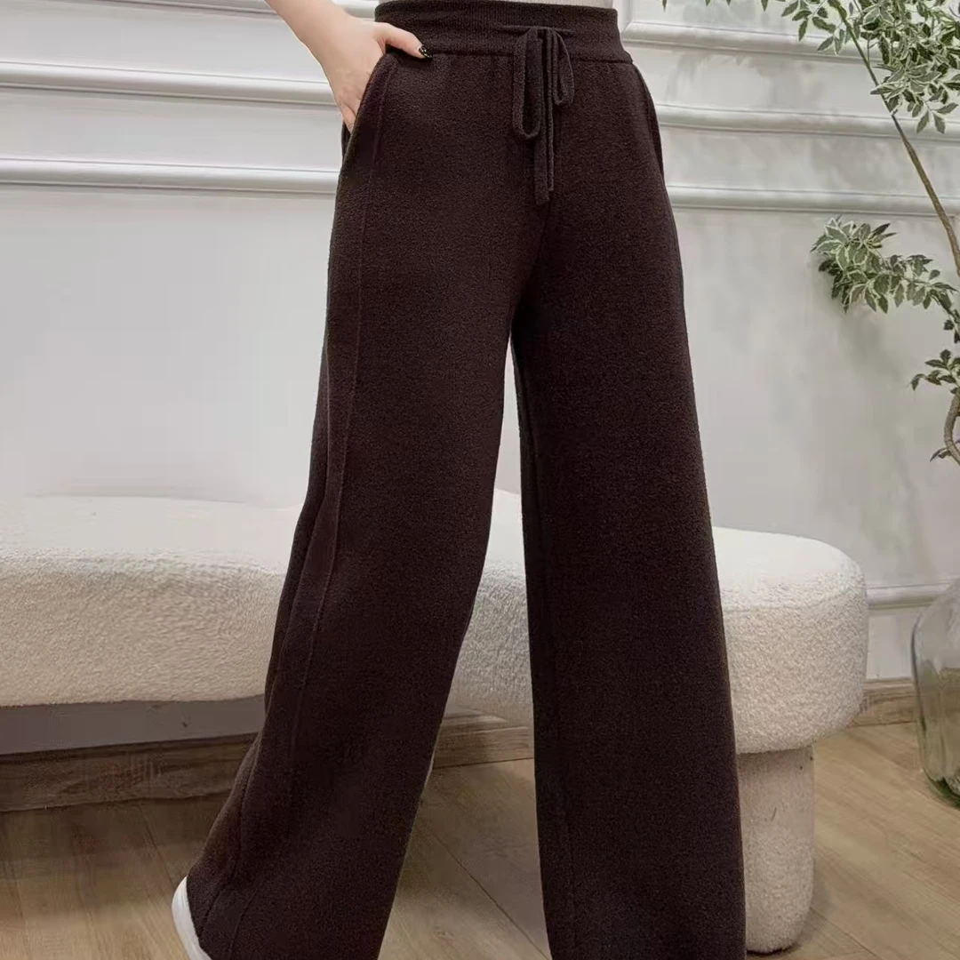 4色冬季加厚款羊绒休闲纯色直筒裤 Q327803-130899