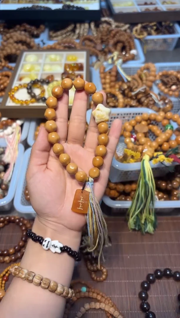 手链琥珀未镶嵌卡13mm猴头星星上上签手持