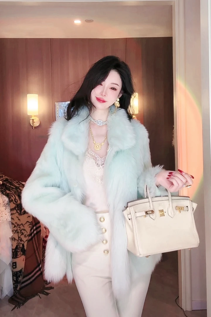 【雅乔定制】玻璃海岸 托斯卡纳羊毛皮毛一体皮草外套DYJJ-2510754